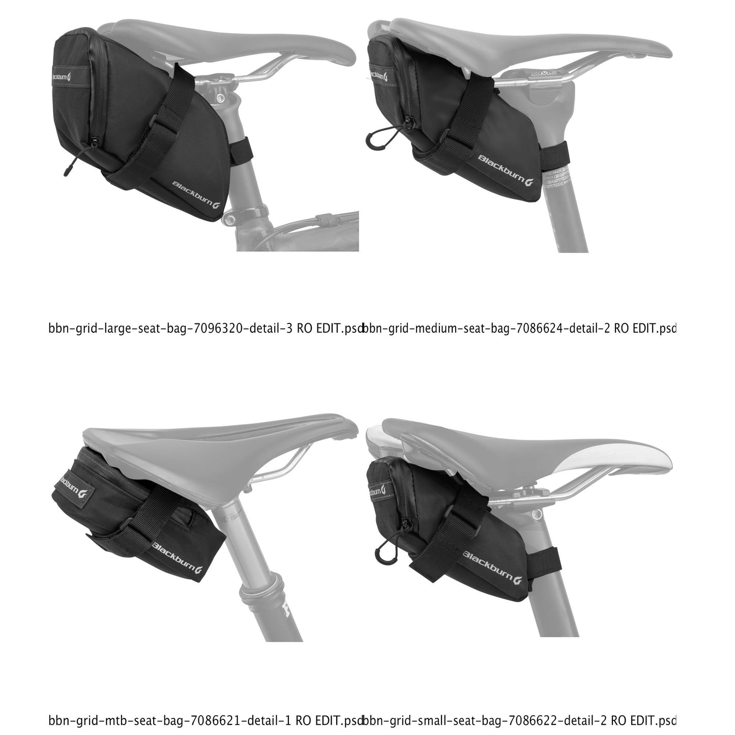 Blackburn Grid Medium Seat Bag Black Reflective OS Panniers & Racks