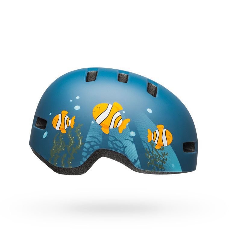 Bell Youth Lil Ripper Helmet Clown Fish Matte Gray-Blue Bike Helmets