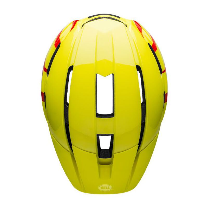 Bell Sidetrack II Helmet Strike Gloss Hi-Viz/Red Bike Helmets