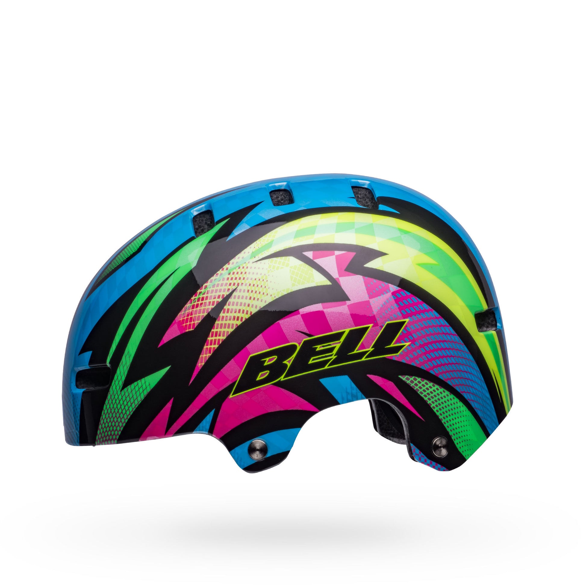 Bell Youth Span Helmet Psycho Gloss Blue/Magenta Bike Helmets