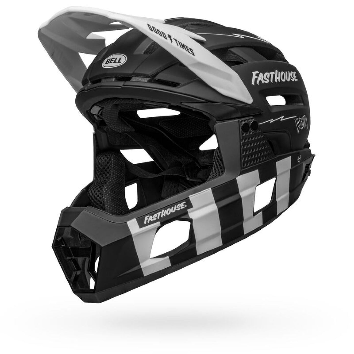 Bell Super Air R Spherical MIPS Helmet Fasthouse Matte Black White - Bell Bike Helmets