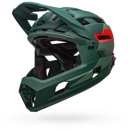 Bell Super Air R Spherical MIPS Helmet Matte Gloss Green Infrared - Bell Bike Helmets