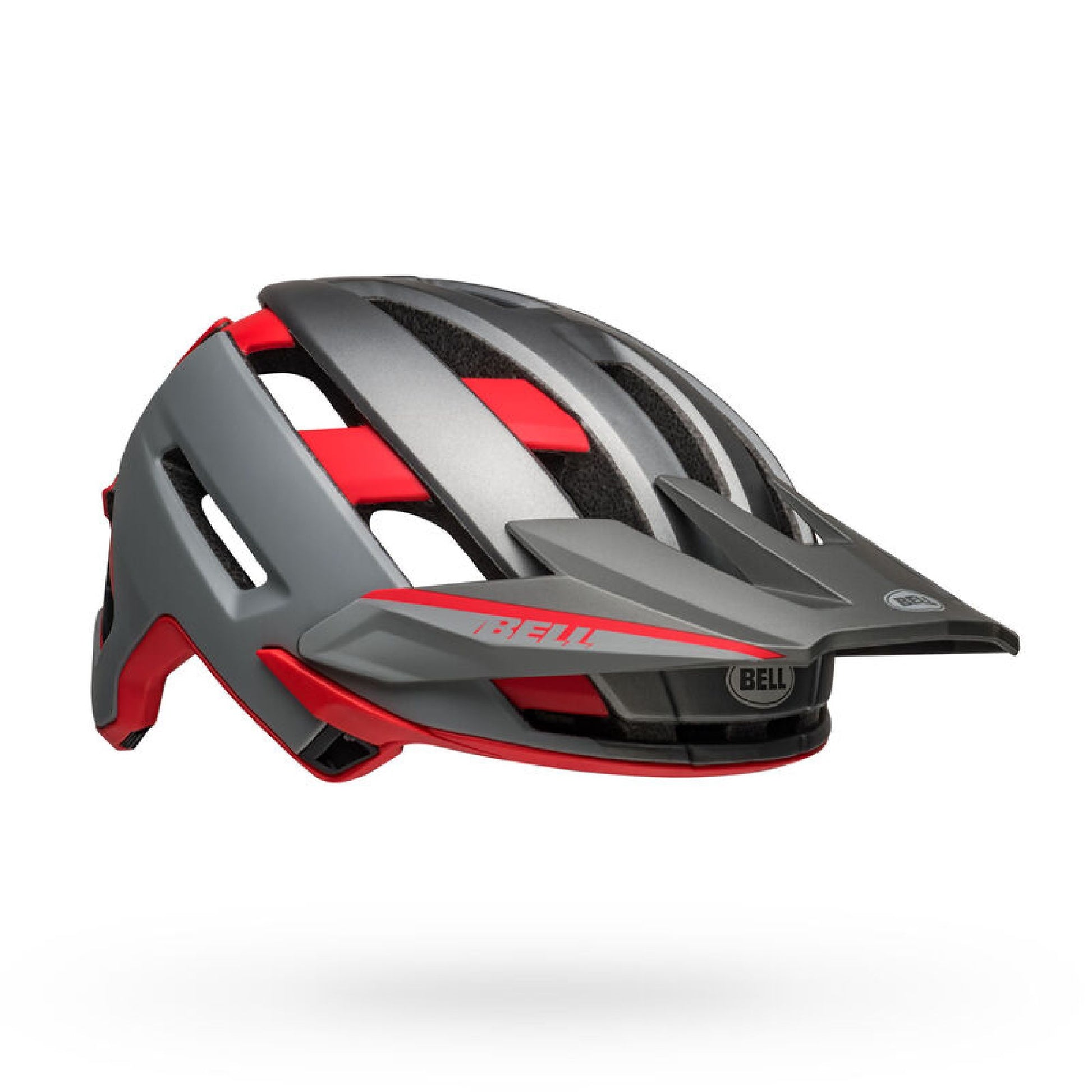 Bell Super Air R Spherical Helmet Matte Gray Red Bike Helmets