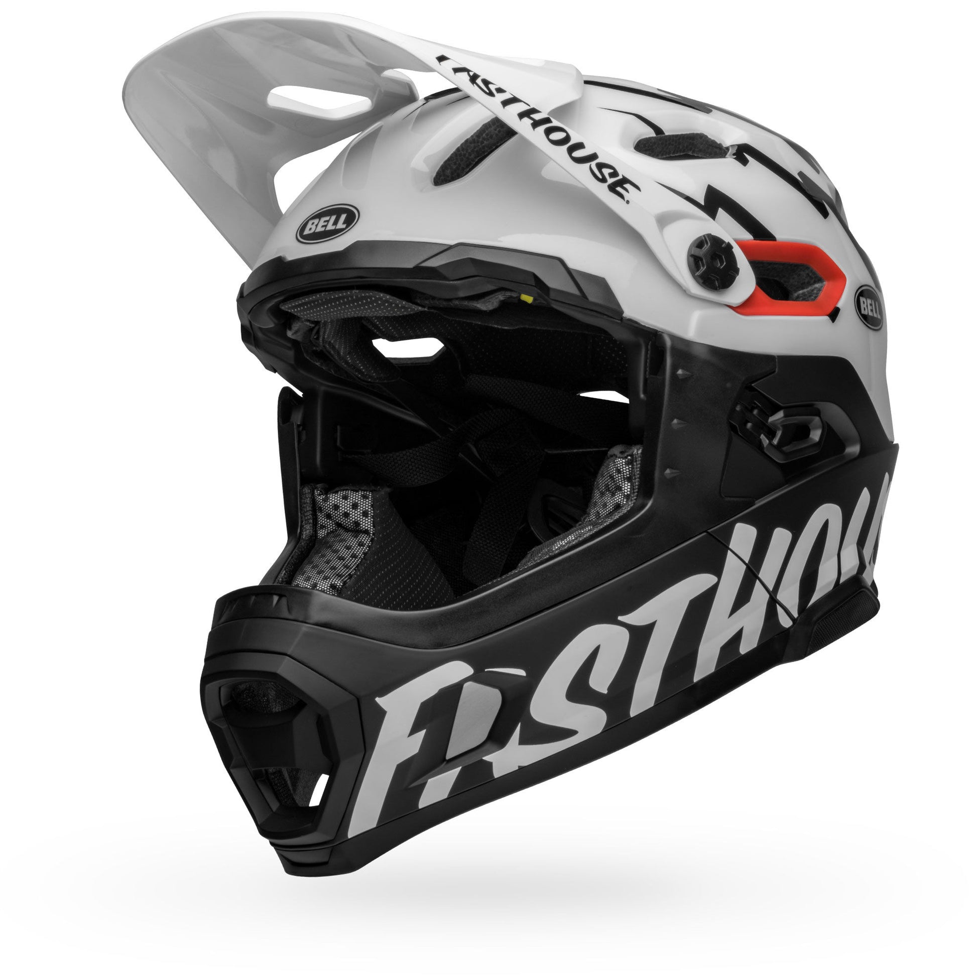 Bell Super DH Spherical Helmet Fasthouse Matte/Gloss White/Black Bike Helmets