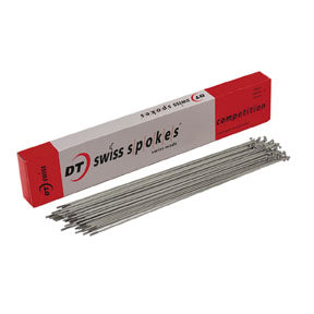 DT Swiss Competition Spoke: 2.0/1.8/2.0mm 296mm J-bend Silver Box of 100 - DT Swiss Spoke Bulk