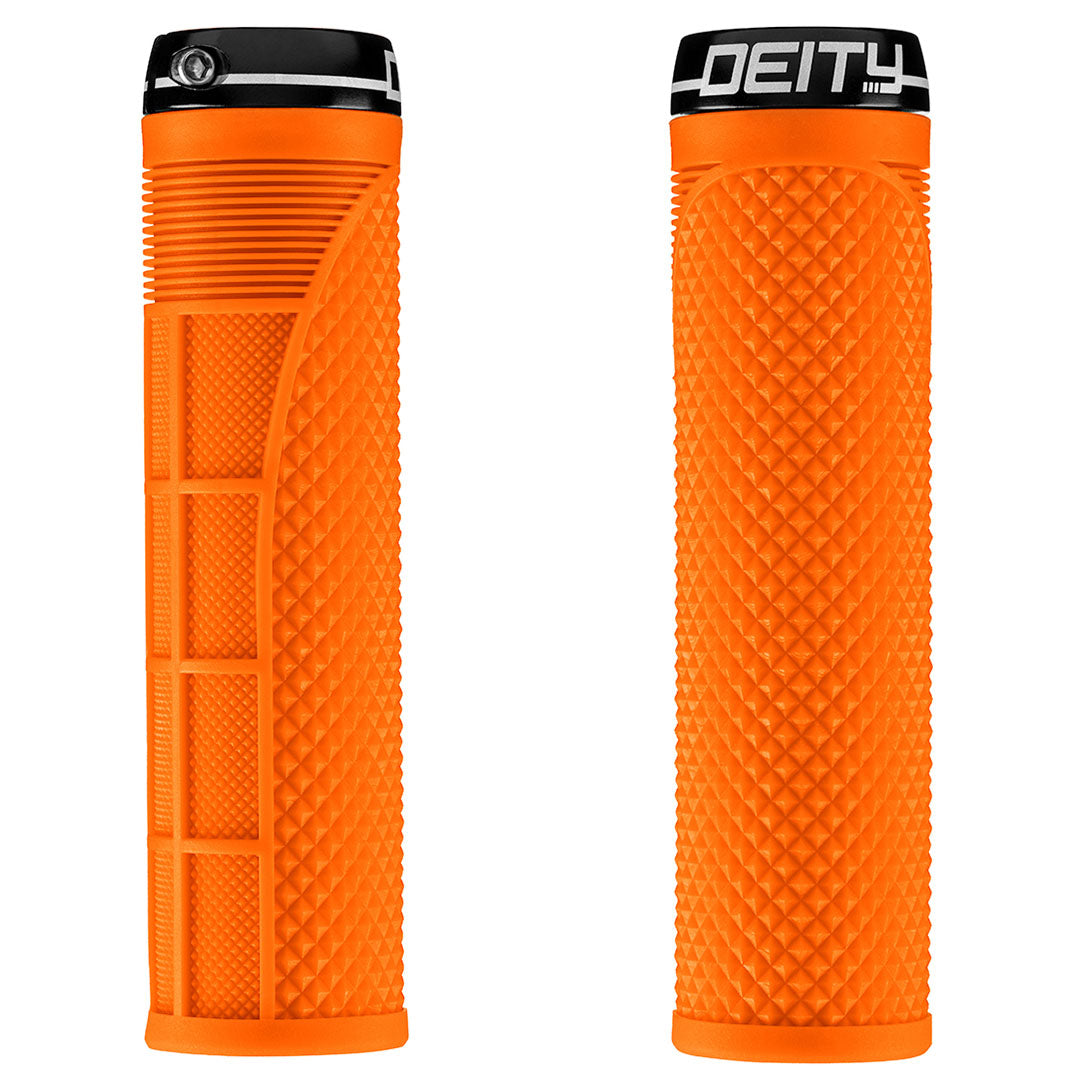 Deity Megattack Grips Orange - Deity Components Lock-On Grips