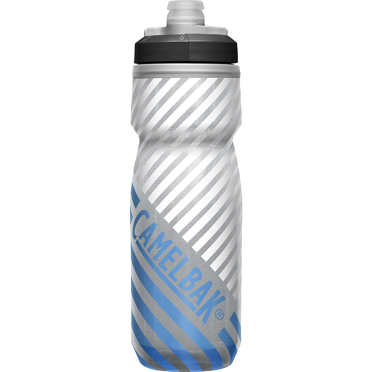 Camelbak Podium Chill Water Bottle Grey Blue Stripe 21oz Water Bottles & Hydration Packs