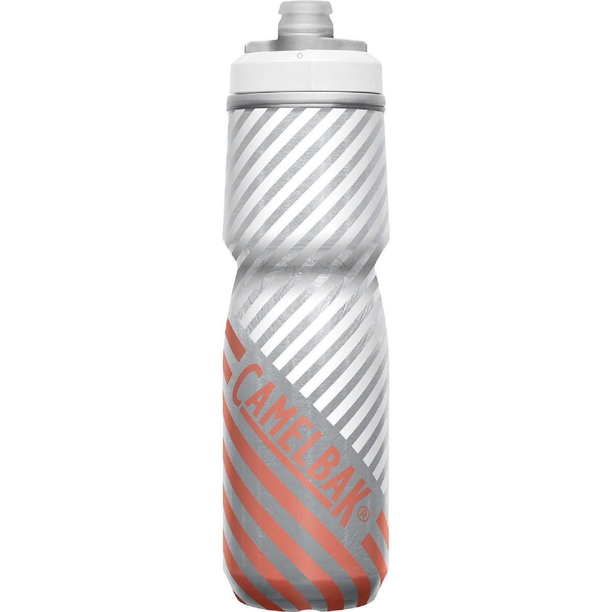 Camelbak Podium Chill Water Bottle Grey Coral Stripe 24oz Water Bottles & Hydration Packs