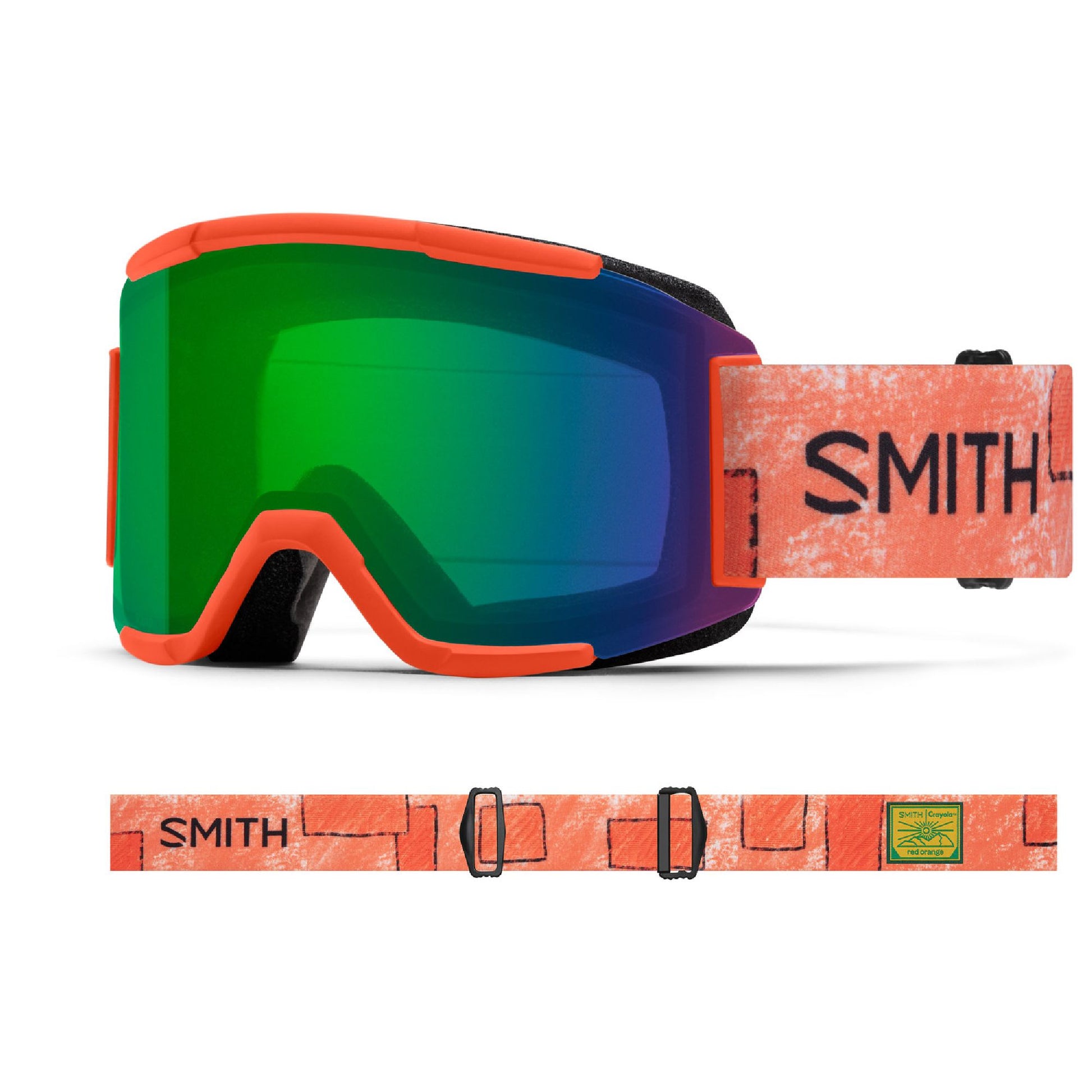 Smith Squad Snow Goggle Crayola Red Orange x Smith / ChromaPop Everyday Green Mirror Snow Goggles