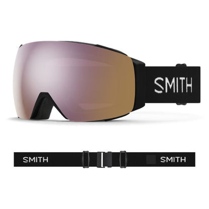 Smith I/O MAG Snow Goggle Black ChromaPop Everyday Rose Gold Mirror - Smith Snow Goggles