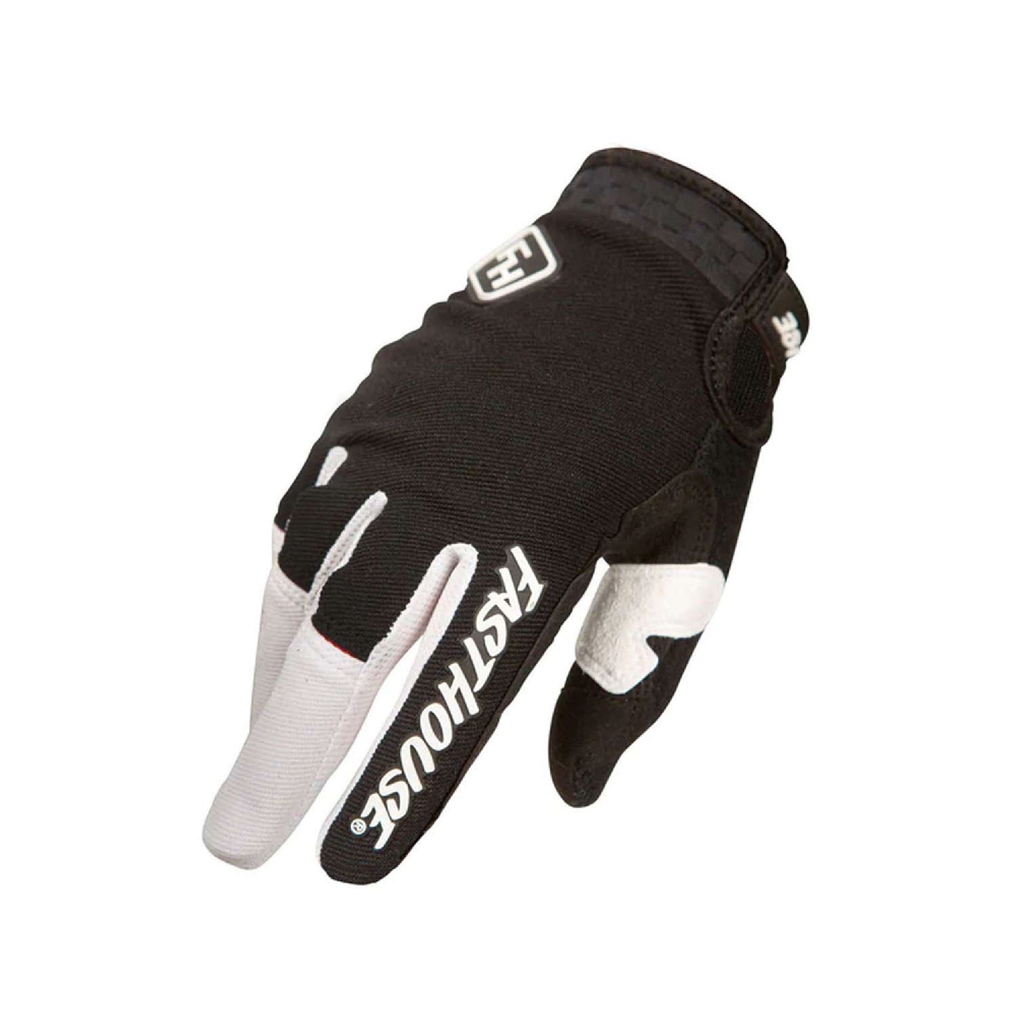 Fasthouse Youth Speed Style Glove Ridgeline - Black White YL Bike Gloves