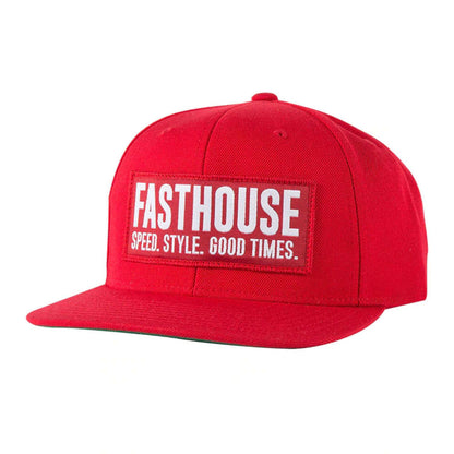 Fasthouse Blockhouse Hat Red OS - Fasthouse Hats