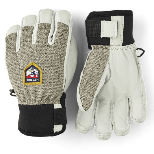 Hestra Youth Army Leather Patrol Jr Glove Light Grey Snow Gloves