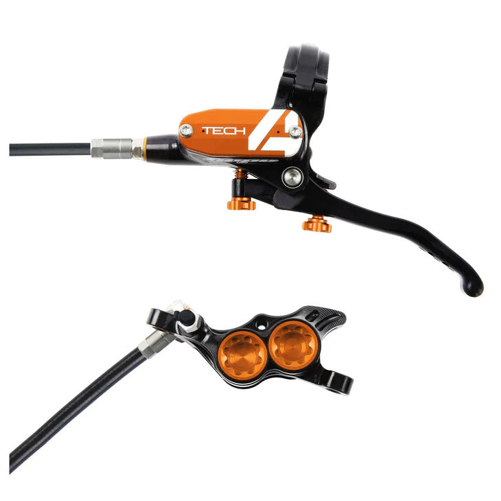 Hope Tech 4 E4 Disc Brake and Lever Set - Front Hydraulic Post Mount Orange - Hope Disc Brake & Lever