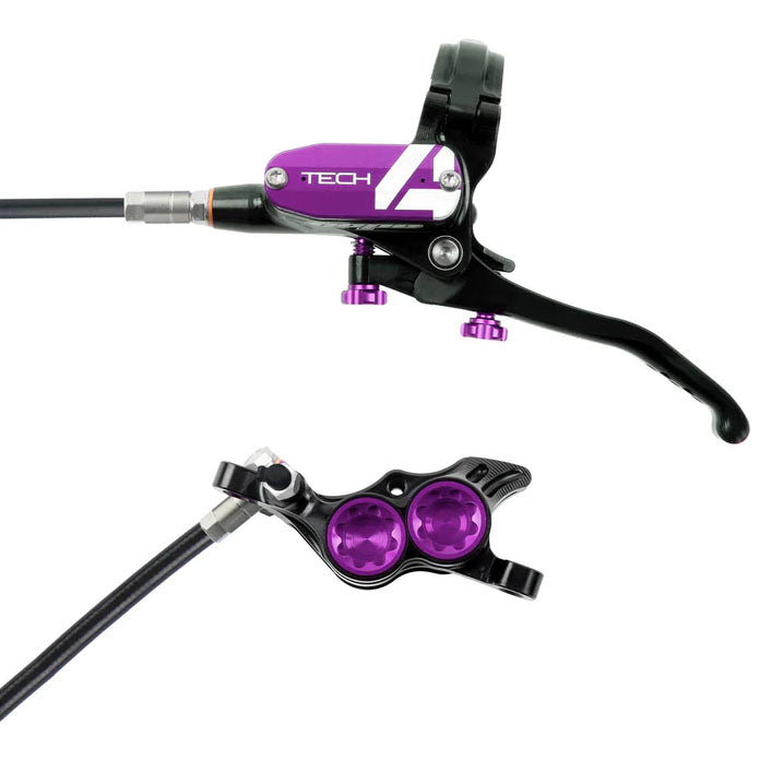 Hope Tech 4 E4 Disc Brake and Lever Set - Front Hydraulic Post Mount Purple - Hope Disc Brake & Lever