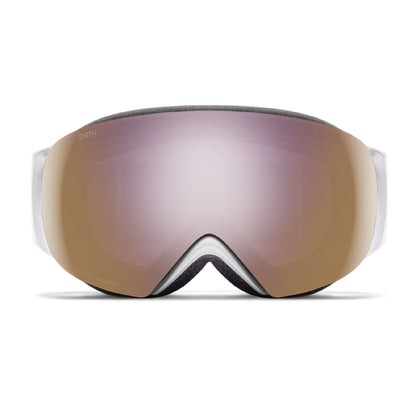 Smith I/O MAG S Snow Goggle White Chunky Knit ChromaPop Everyday Rose Gold Mirror - Smith Snow Goggles