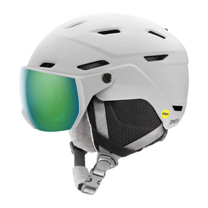 Smith Youth Survey Jr. MIPS Snow Helmet Matte White | Green Mirror YS\YM - Smith Snow Helmets