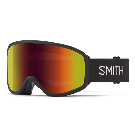 Smith Reason OTG Low Bridge Fit Snow Goggle Black Red Sol-X Mirror Snow Goggles