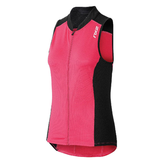 2XU Women's Active Multi Sport Singlet Cherry Pink/Black S Bib Shorts