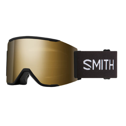 Smith Squad MAG Low Bridge Fit Snow Goggle Black ChromaPop Sun Black Gold Mirror - Smith Snow Goggles