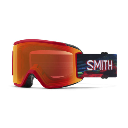 Smith Squad S Snow Goggle Crimson Glitch Hunter ChromaPop Everyday Red Mirror - Smith Snow Goggles