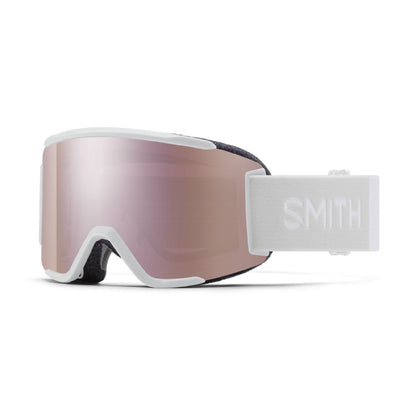 Smith Squad S Snow Goggle White Vapor ChromaPop Everyday Rose Gold Mirror - Smith Snow Goggles