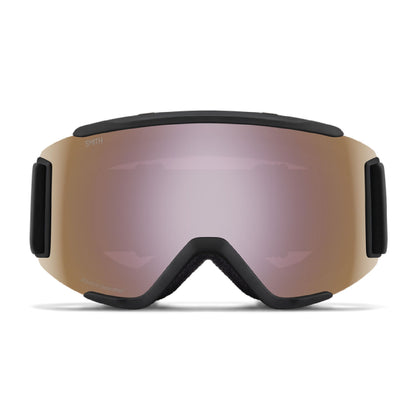 Smith Squad S Low Bridge Fit Snow Goggle Black ChromaPop Everyday Rose Gold Mirror - Smith Snow Goggles