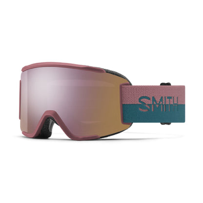 Smith Squad S Low Bridge Fit Snow Goggle Chalk Rose Split ChromaPop Everyday Rose Gold Mirror - Smith Snow Goggles