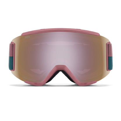 Smith Squad S Low Bridge Fit Snow Goggle Chalk Rose Split ChromaPop Everyday Rose Gold Mirror - Smith Snow Goggles