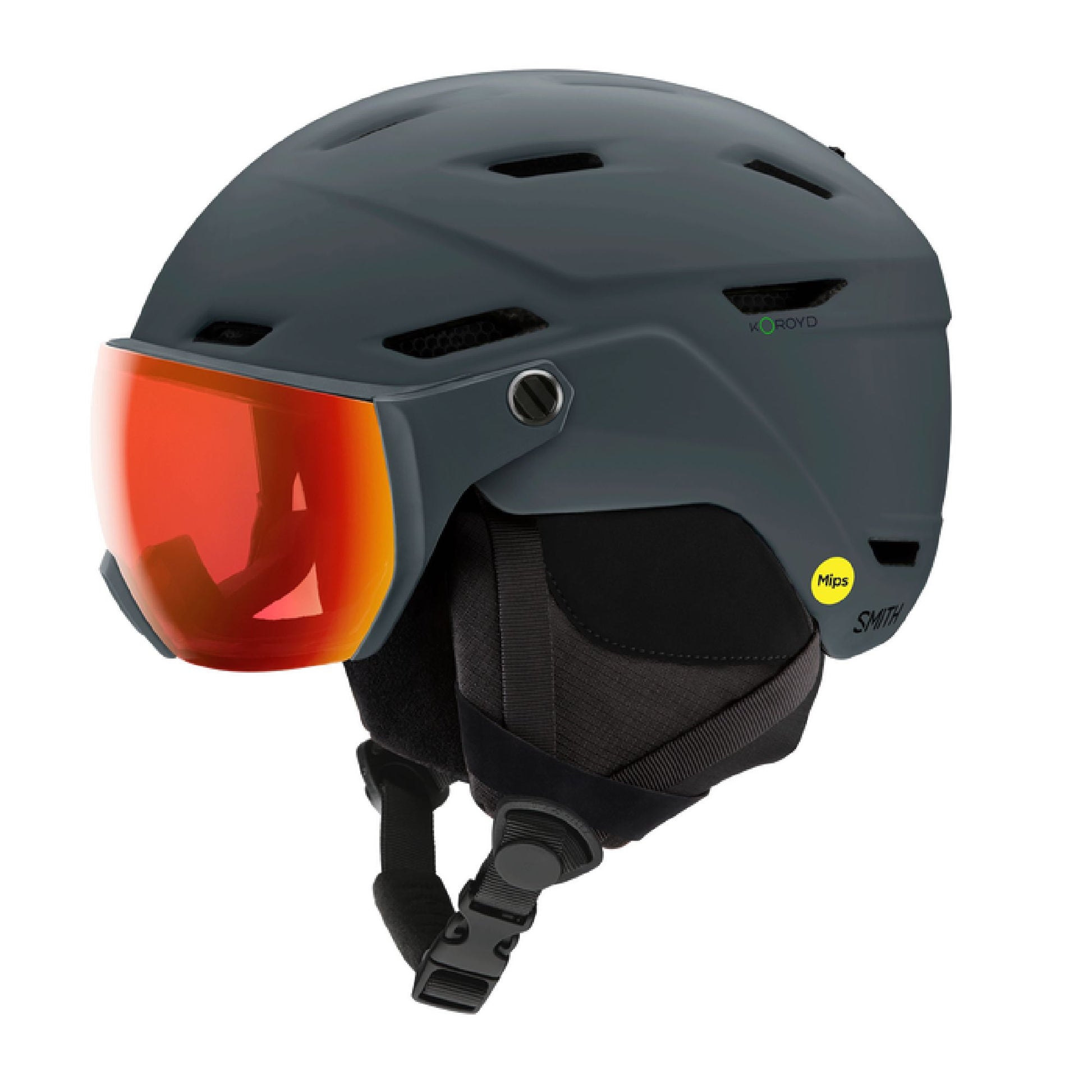 Smith Survey MIPS Snow Helmet Matte Slate | Chromapop Everyday Red Mirror Snow Helmets