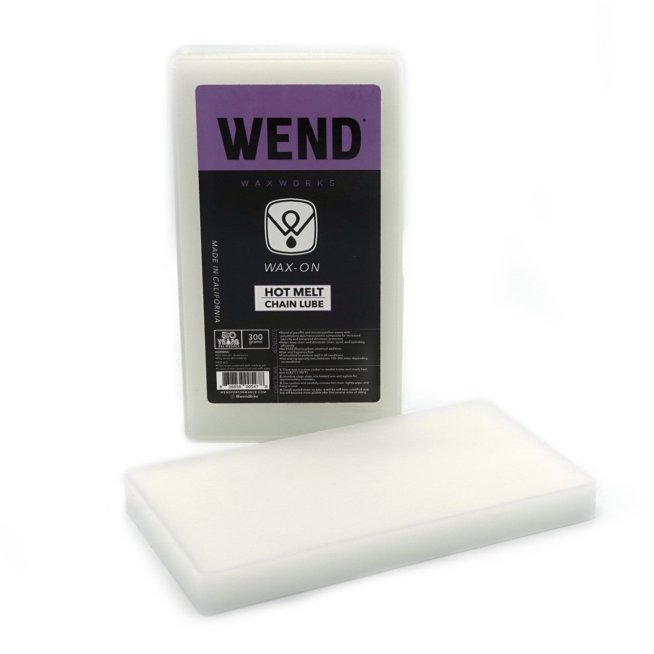 Wend Performance Wax Wax-On Hot Melt Bar 300gr clamshell - Wend Performance Wax Lubricants