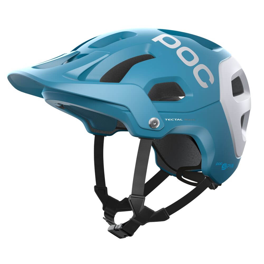 POC Tectal Race Spin Helmet Basalt Blue/Hydrogen White Matt Bike Helmets