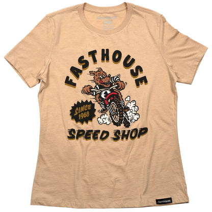 Fasthouse Women's Wolfpack SS Tee Sand Dune - Fasthouse SS Shirts