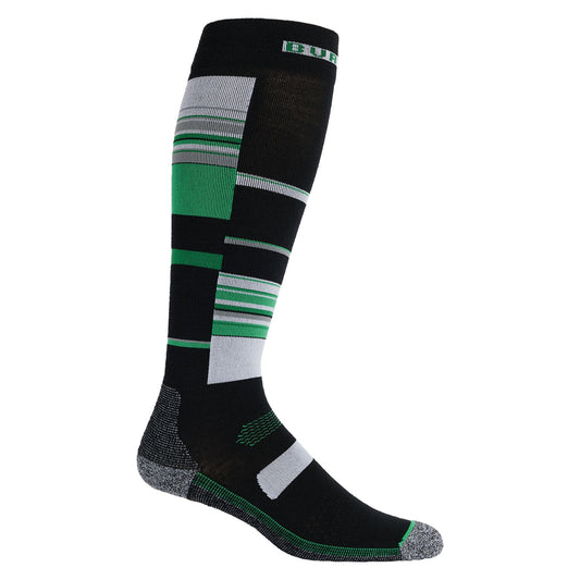 Men's Burton Performance Ultralight Sock Clover Green Stripes S Snow Socks