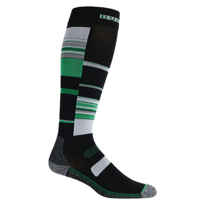 Men's Burton Performance Ultralight Sock Clover Green Stripes S - Burton Snow Socks
