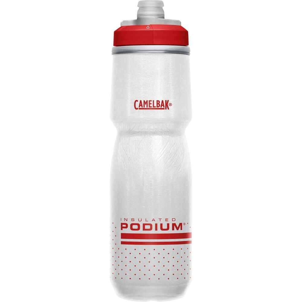 CamelBak Podium Chill Bike Bottle Fiery Red White 24oz Water Bottles & Hydration Packs