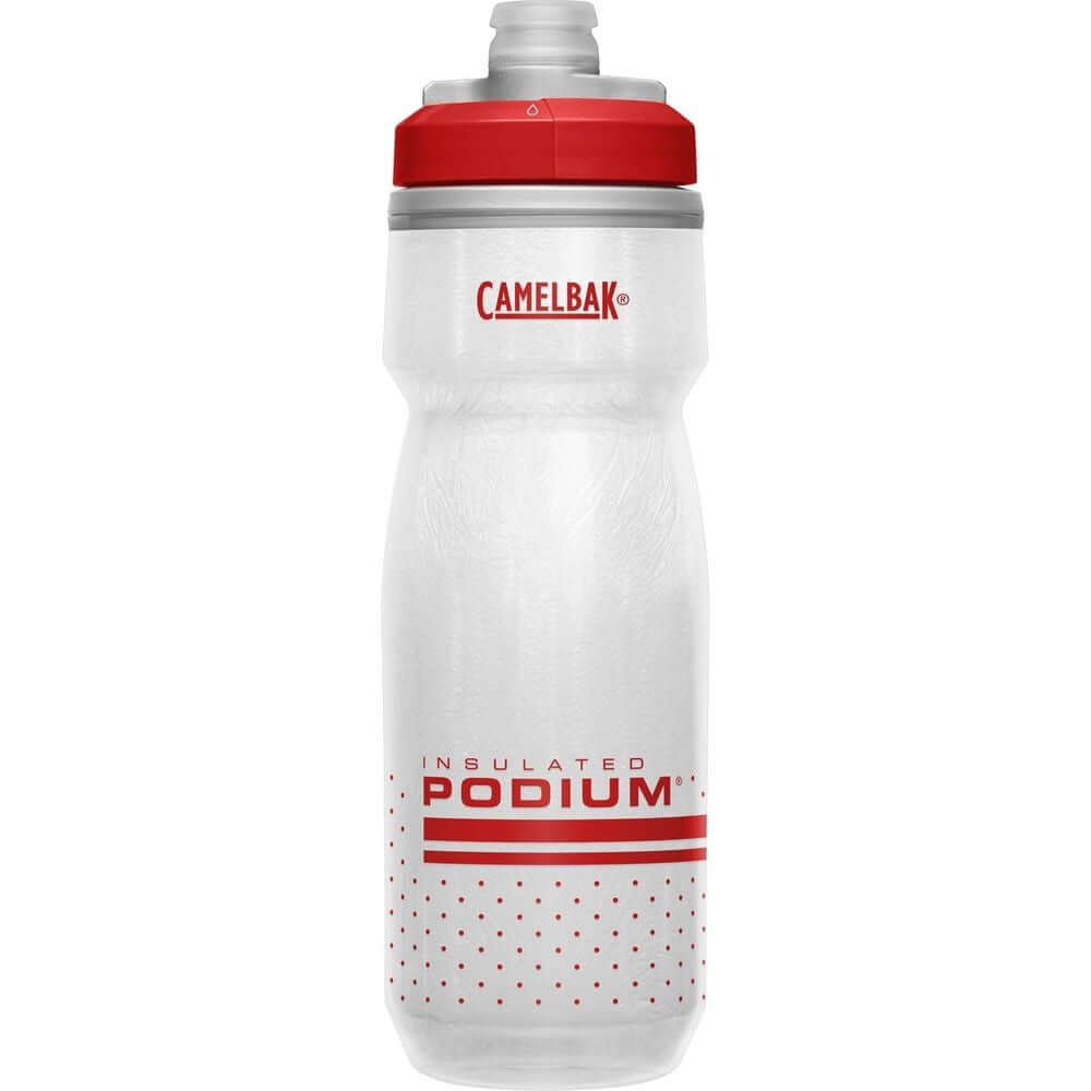 CamelBak Podium Chill Bike Bottle Fiery Red White 21oz Water Bottles & Hydration Packs