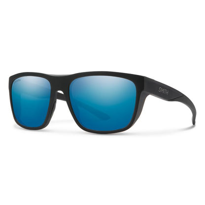Smith Barra Sunglasses Matte Black ChromaPop Polarized Blue Mirror Lens - Smith Sunglasses