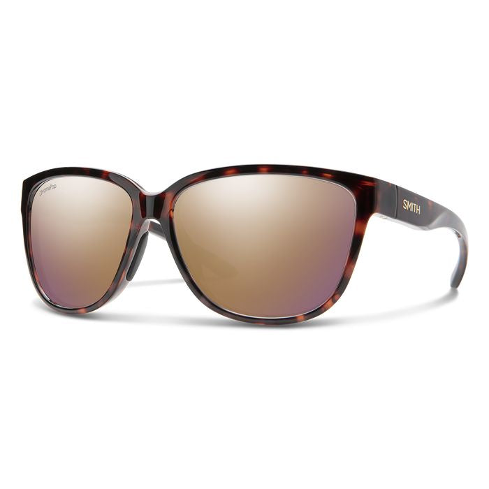 Smith Women's Monterey Sunglasses Tortoise ChromaPop Polarized Rose Gold Mirror Lens Sunglasses