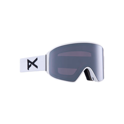 Anon M4 Cylindrical Goggles + Bonus Lens + MFI Face Mask White Perceive Sunny Onyx - Anon Snow Goggles