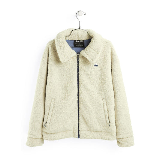 Women's Burton Lynx Full-Zip Reversible Fleece Jacket Creme Brulee / Folkstone Gray Insulators & Fleece