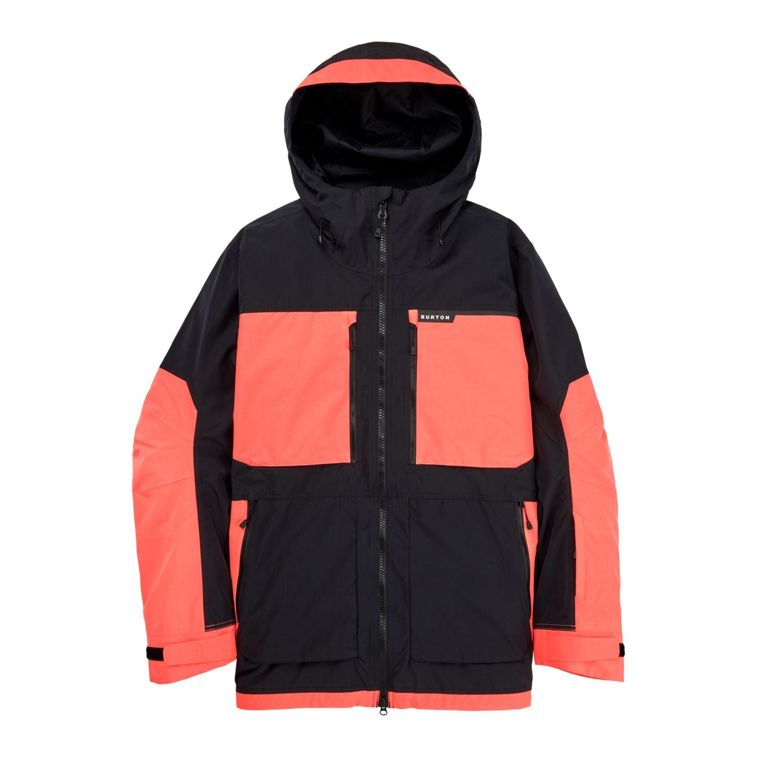 Men's Burton Frostner 2L Jacket True Black / Tetra Orange - 2023 Snow Jackets
