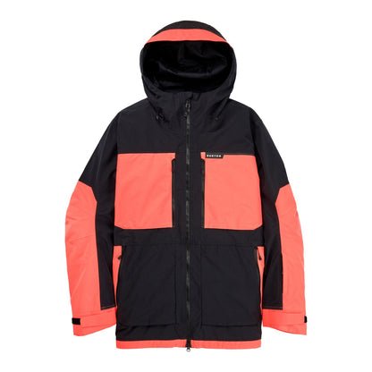 Men's Burton Frostner 2L Jacket True Black Tetra Orange - 2023 - Burton Snow Jackets