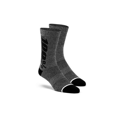100% Rythym Merino Wool Performance Socks Charcoal Heather L\XL - 100 Percent Bike Socks