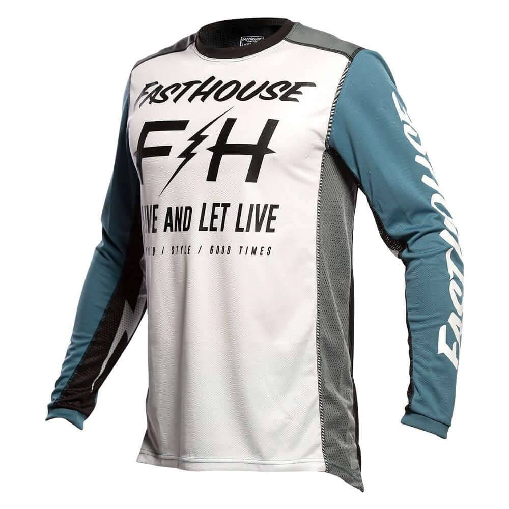 Fasthouse Grindhouse Clyde Jersey White/Slate Bike Jerseys