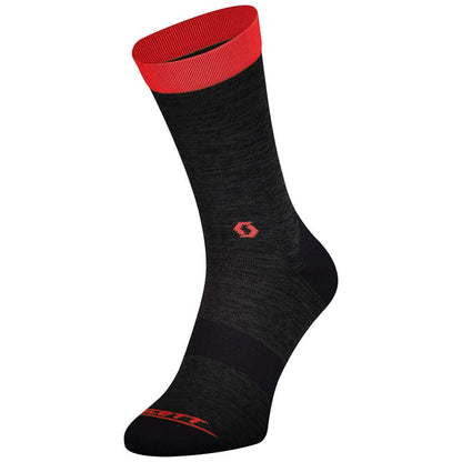 Scott Trail Crew Sock Dark Grey Fiery Red XL - Scott Bike Socks