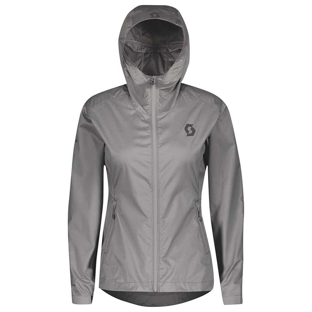 Scott Women's Trail MTN Hooded Windbreaker Grey Melange Jackets & Vests