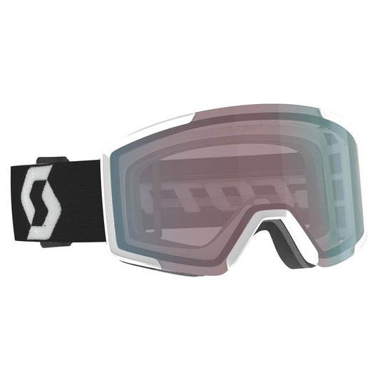 Scott Shield Snow Goggle + Extra Lens Team White Black Enhancer Aqua Chrome Snow Goggles