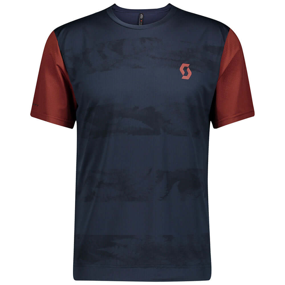 Scott Men's Trail Flow s/sl Shirt Midnight Blue/Rust Red Bike Jerseys