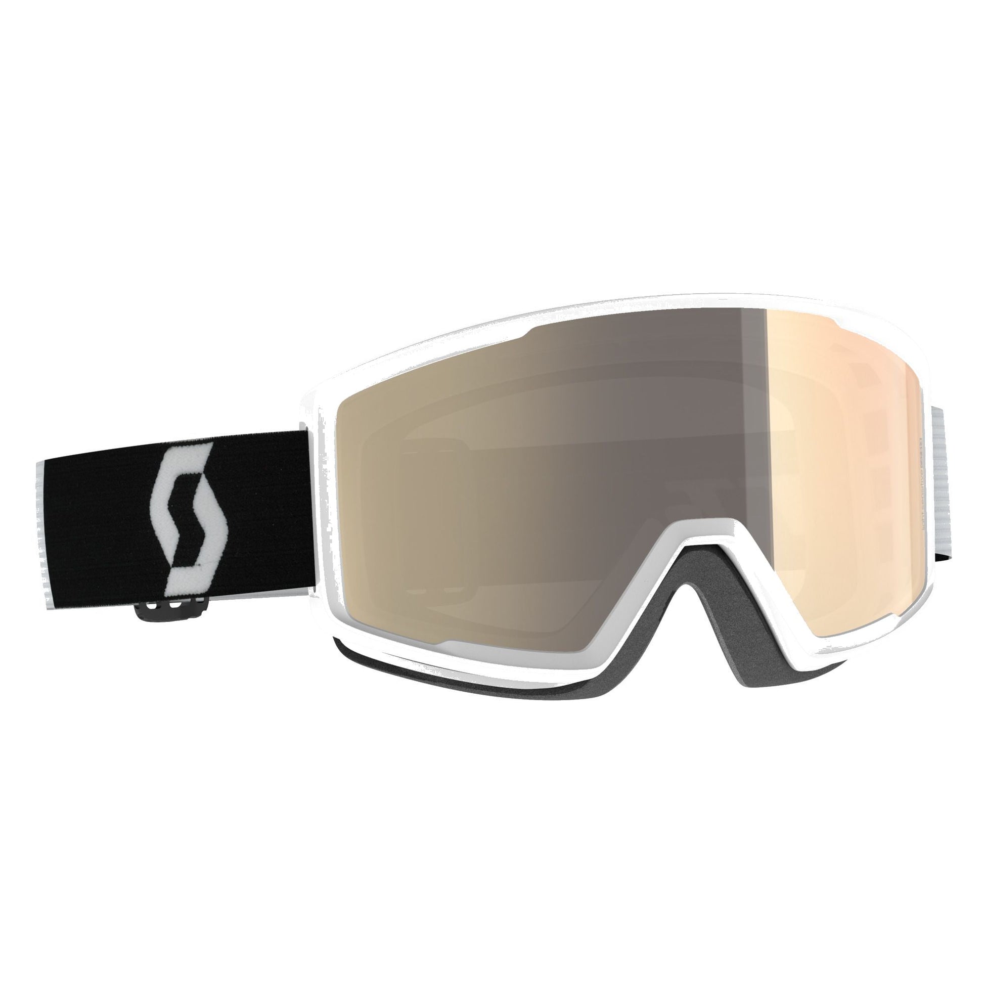 Scott Factor Pro LS Snow Goggle Team White/Black / Light Sensitive Bronze Chrome Snow Goggles